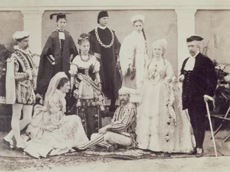 Een groep Engelse acteurs in India, ca. 1880